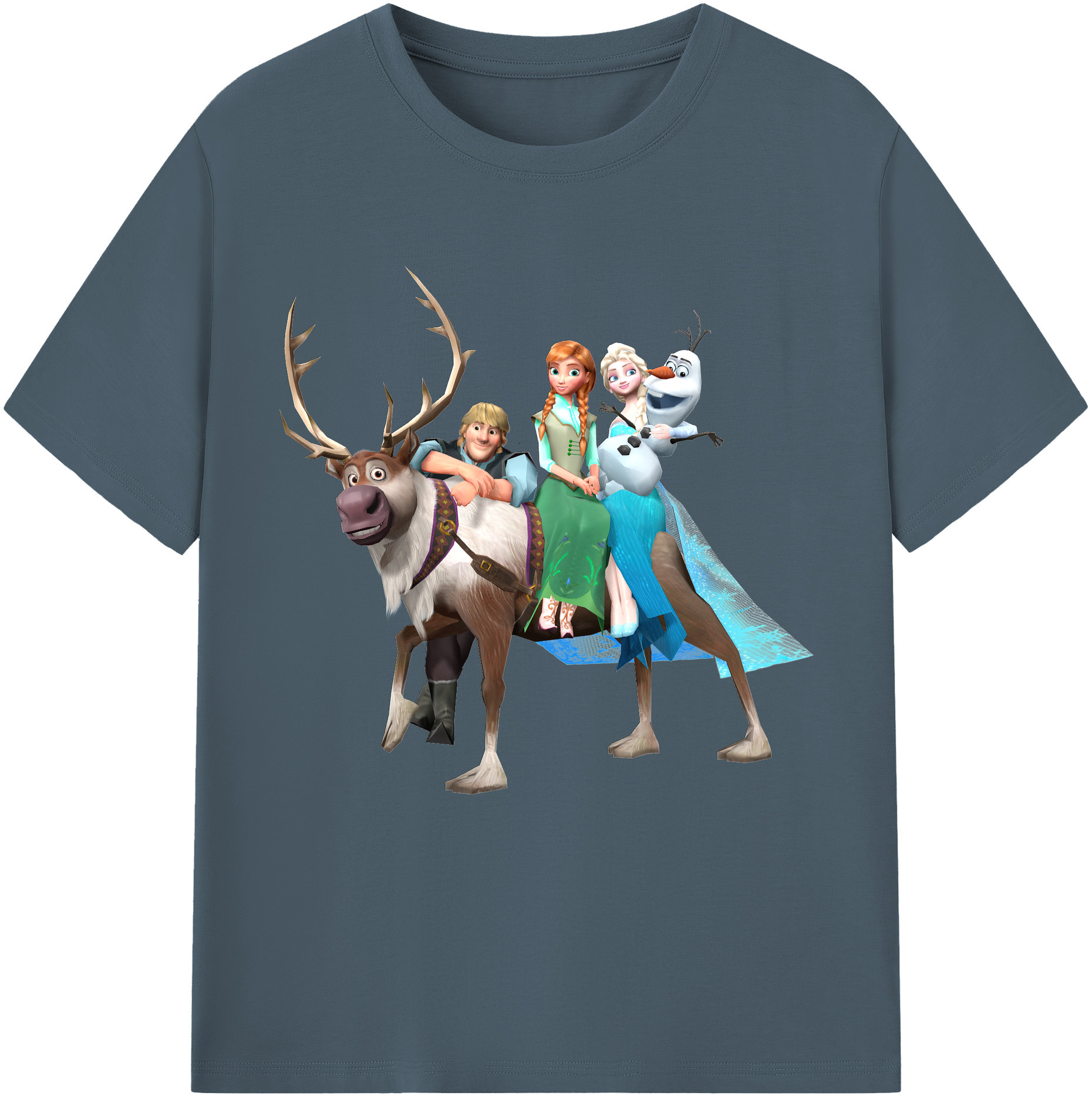 （画像用） アナと雪の女王 アンナ エルサ Frozen Anna Elsa 綿100％半袖Tシャツ（フロントプリント）